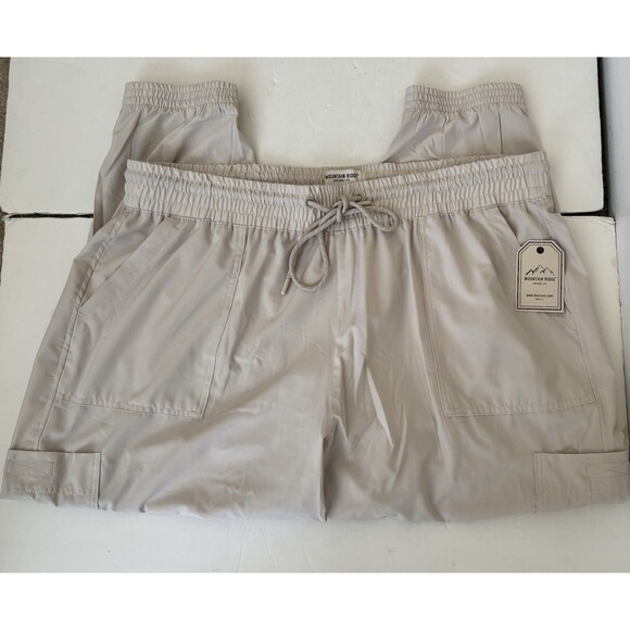 MOUNTAIN RIDGE WOMEN'S PANTS POCKETS CARGO JOGGERS LIGTHWEIGHT KHAKI SIZE 2X - Picture 8 of 9